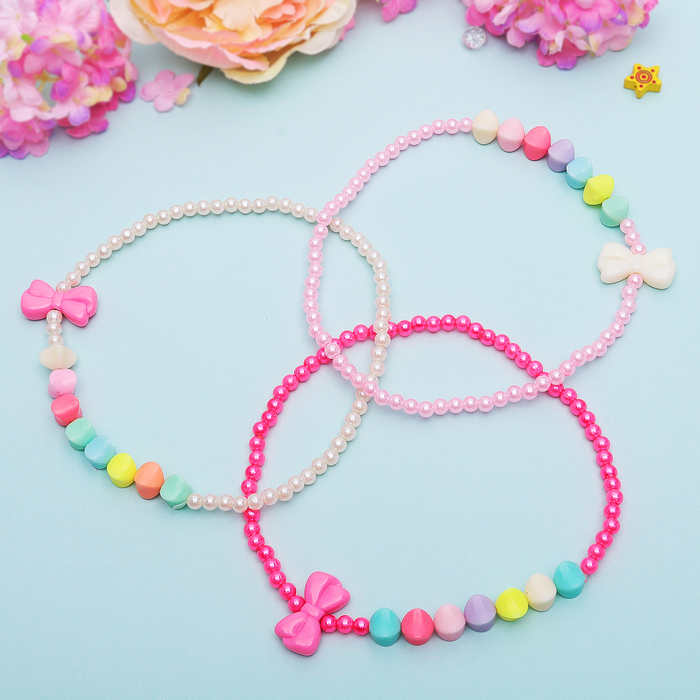 Бусы детские "Выбражулька" подушечки, цвет МИКС