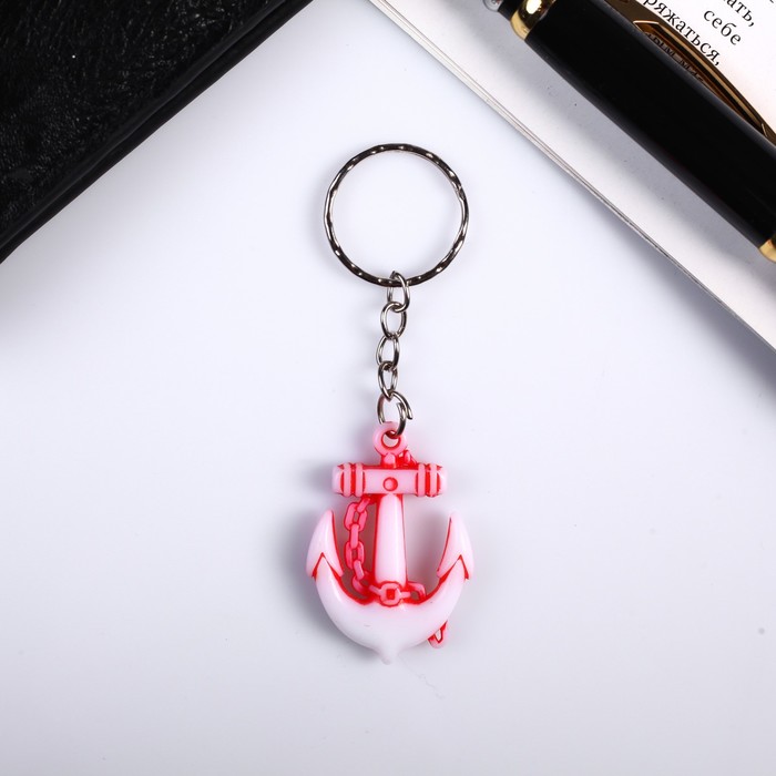 Брелок пластик "Цветной якорь" МИКС 3,7х2,5 см