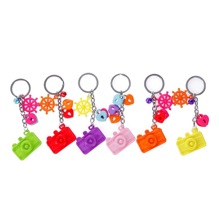 Брелок пластик висюльки "Фотоаппарат" МИКС 9,5х4 см