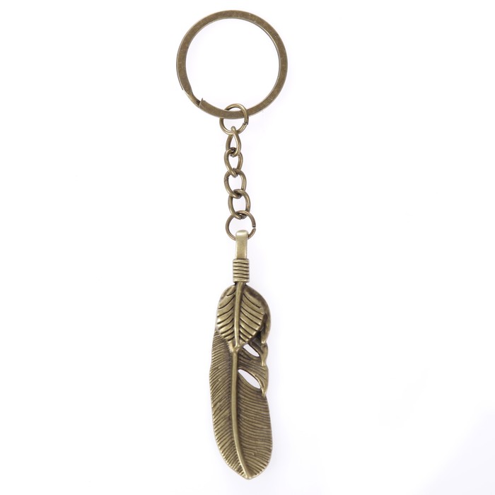 Брелок металл "Пёрышко" 6,5х1,5 см