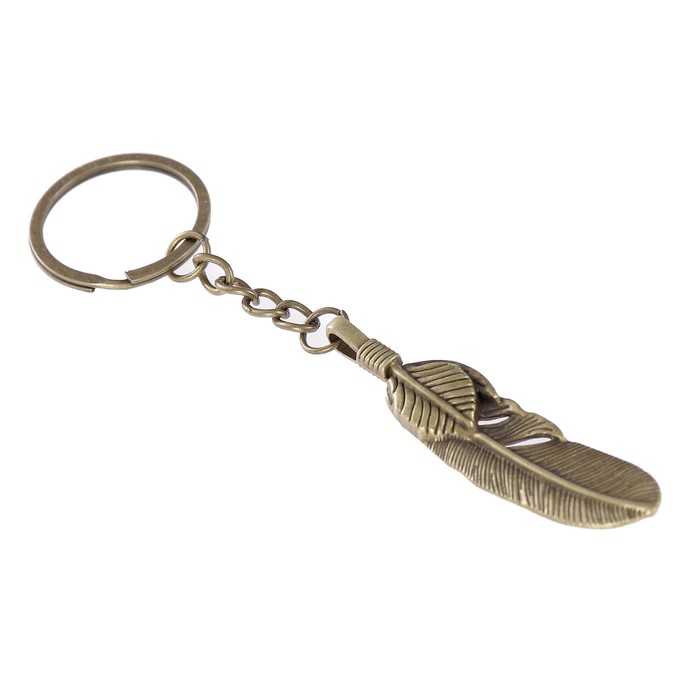 Брелок металл "Пёрышко" 6,5х1,5 см