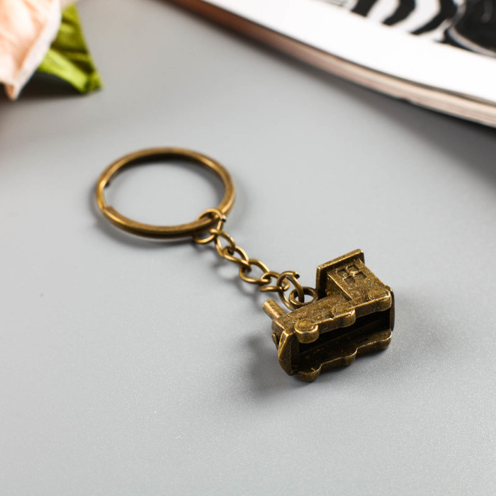 Брелок пластик металл "Паровоз" 1,6х2,6х1 см