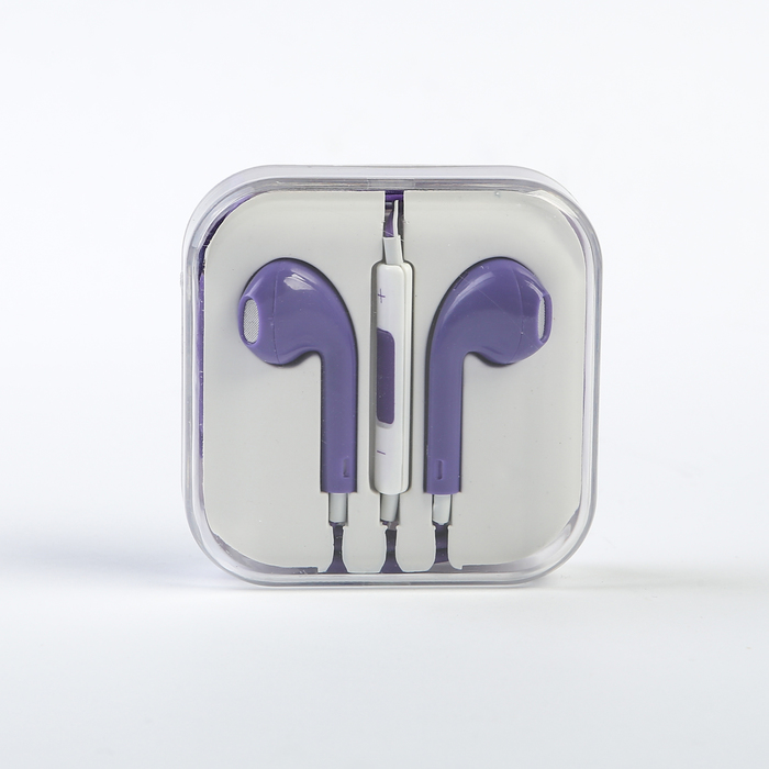 Наушники LuazON, вкладыши, с гарнитурой, пластиковые, фиолетовые