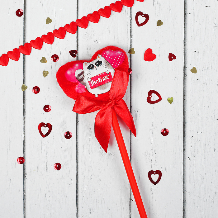 Декор для букетов "Люблю", котик