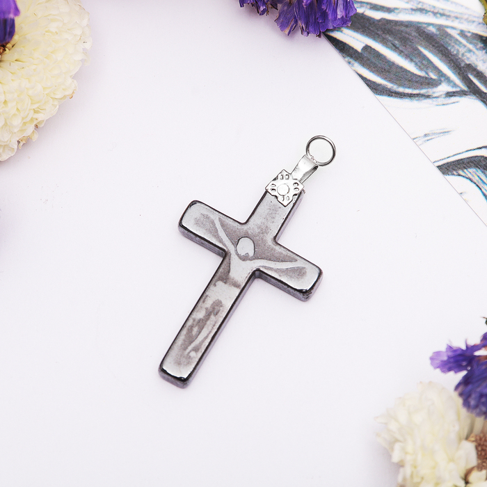 Подвеска "Гематит" крестик