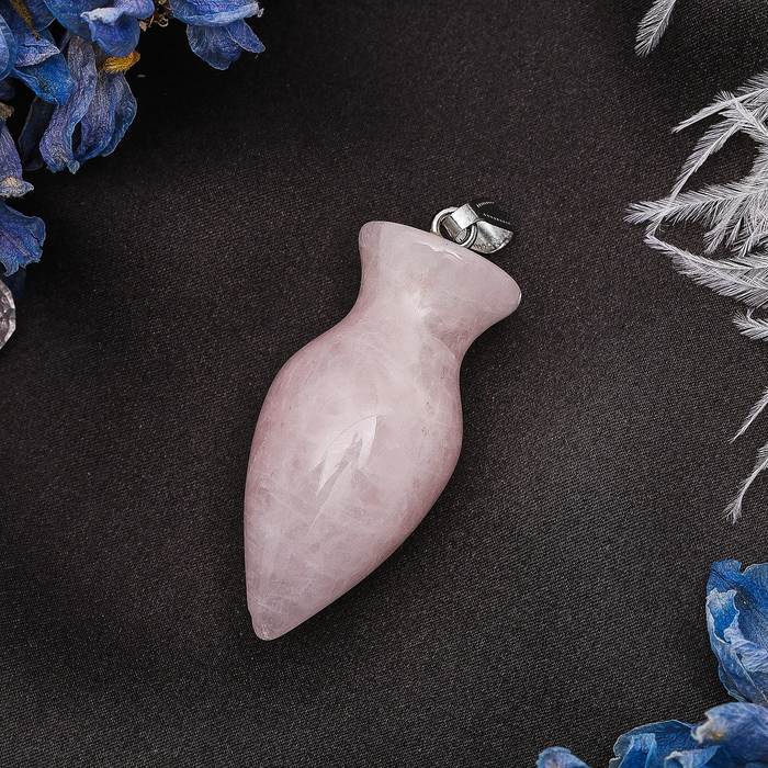 Подвеска кувшин "Кварц розовый"