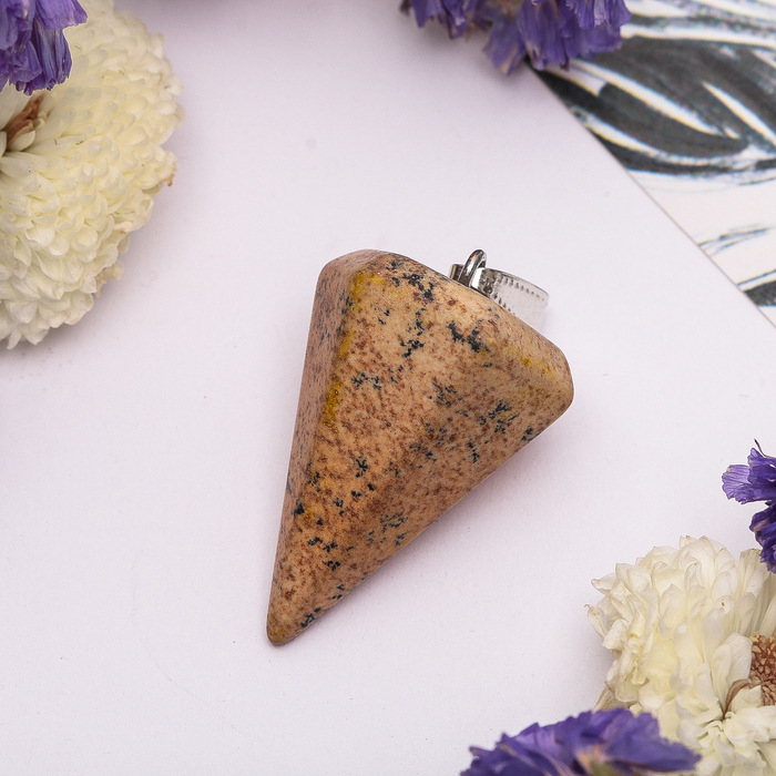 Подвеска маятник гранёный "Яшма песочная"