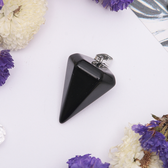 Подвеска маятник гранёный "Агат чёрный"