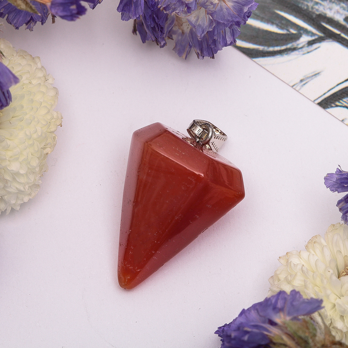 Подвеска маятник гранёный "Сердолик"