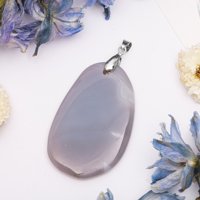 Подвеска плоская галтовка "Агат бразильский"