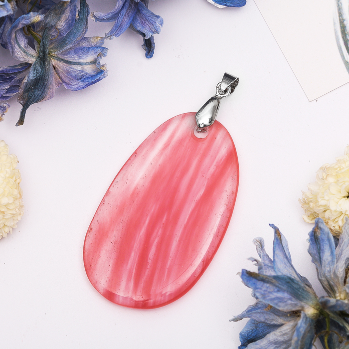 Подвеска плоская галтовка "Халцедон"