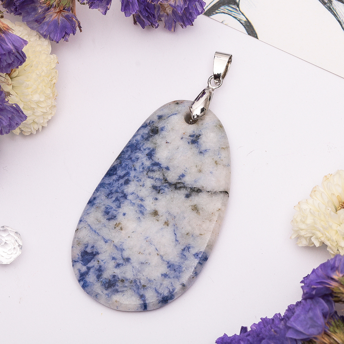 Подвеска галтовка плоская "Лазурит"