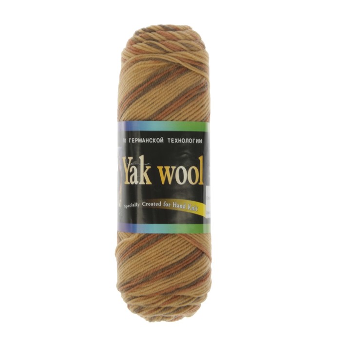 Пряжа "Yak wool" 60% пух яка, 20% меринос.шерсть, 20% акрил 430м/100гр (D31 принт)