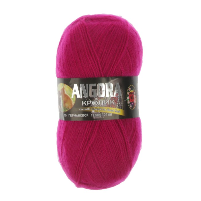 Пряжа "Ангора кролик" 40% ангора, 60% акрил 500м/100гр (229 малиновый)