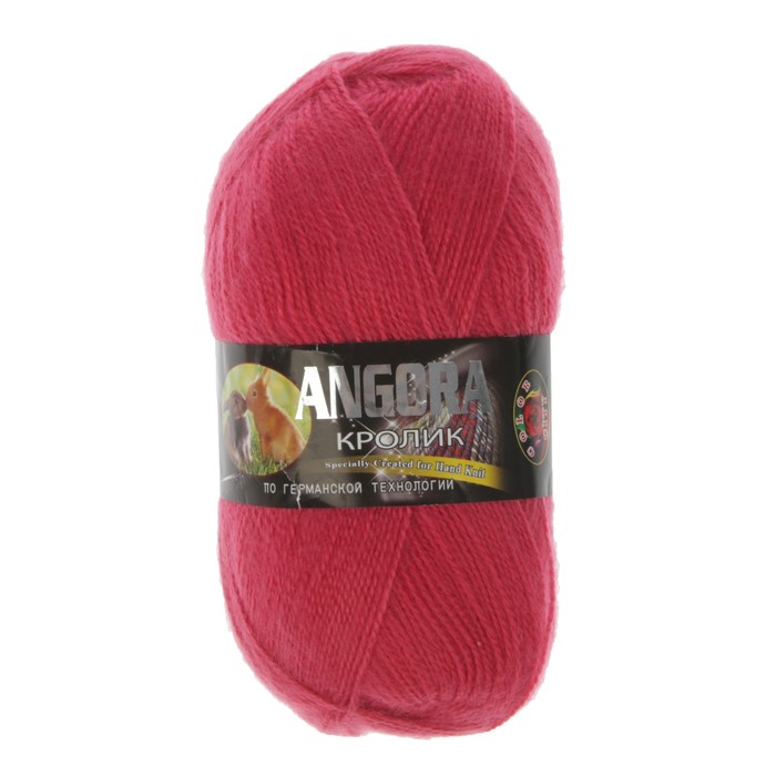 Пряжа "Ангора кролик" 40% ангора, 60% акрил 500м/100гр (2803 брусника)