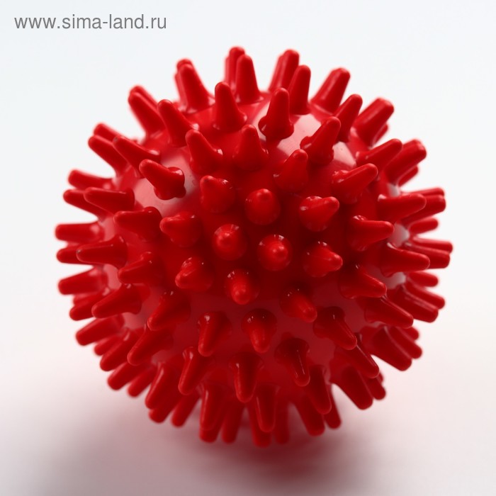 Мяч-ёжик «МалышОК!», диаметр 65 мм, цвет красный, в пакете