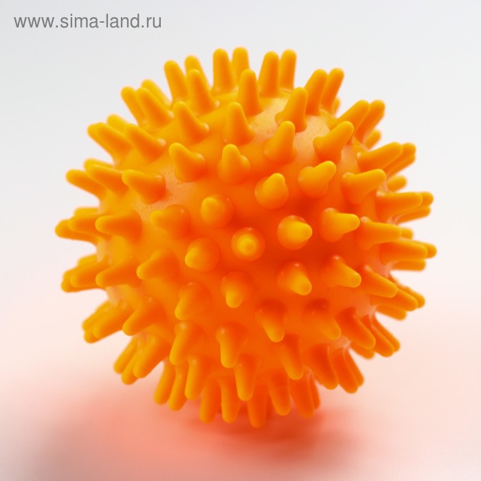 фото Мяч-ёжик «малышок!», диаметр 65 мм, цвет оранжевый, в пакете