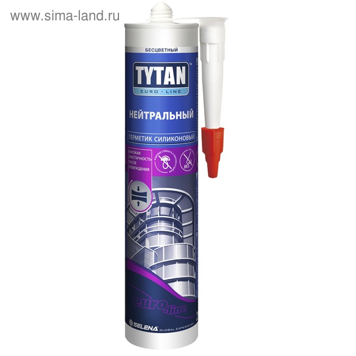 

Герметик Tytan Euro-Line (59636), силиконовый, нейтральный, бесцветный, 290мл