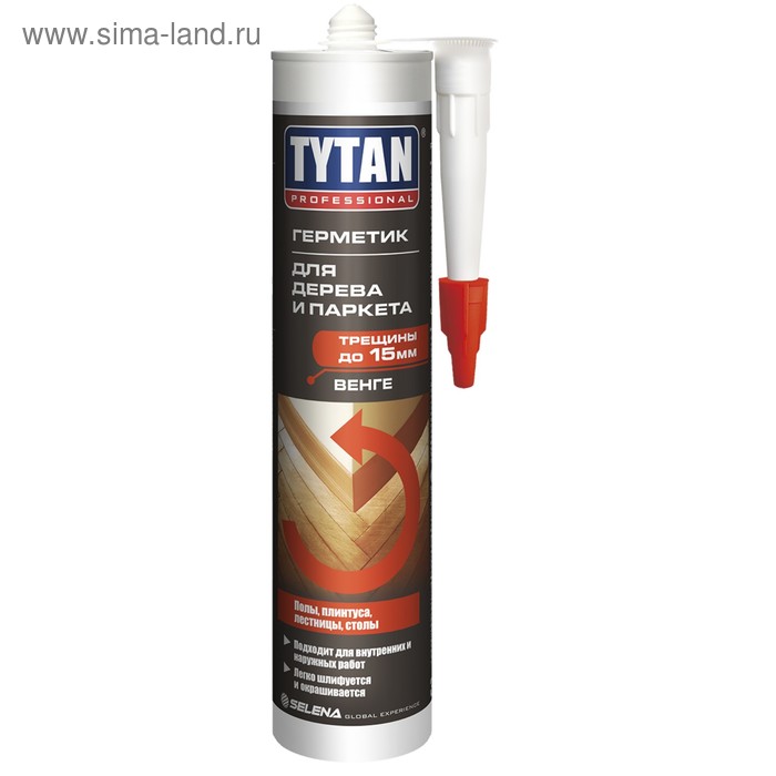   Сима-Ленд Герметик Tytan Professional (17256), акриловый, для дерева и паркета, венге, 310мл