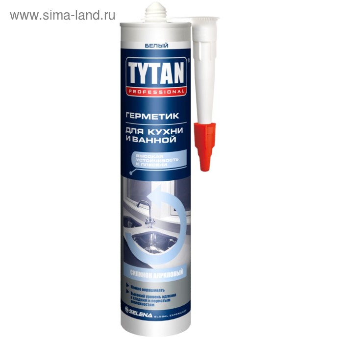 Герметик Tytan Professional (26067), для кухни и ванной, белый, 310мл фотографии