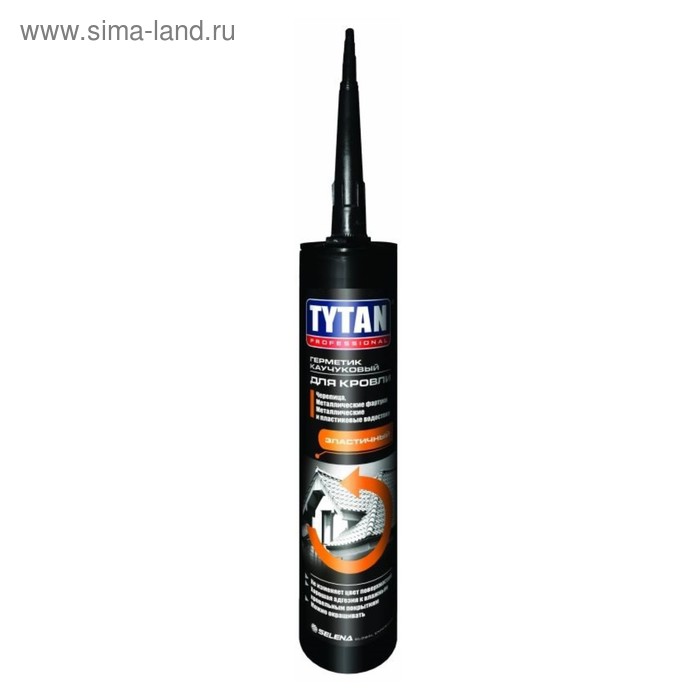 герметик tytan professional 91530 каучуковый для кровли красный 310 мл Герметик Tytan Professional (91615), каучуковый, для кровли, чёрный, 310 мл