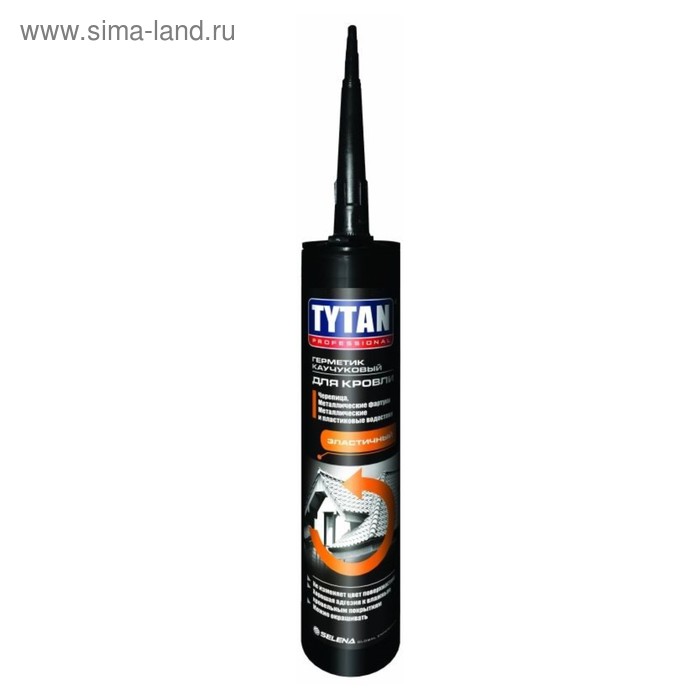 герметик tytan каучуковый для кровли 310 мл прозрачный 330 гр Герметик Tytan Professional (91530), каучуковый, для кровли, красный, 310 мл