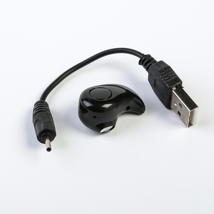 Наушник LuazON, беспроводной, с микрофоном, акб 50мАч, 3-4 часа музыки, черный