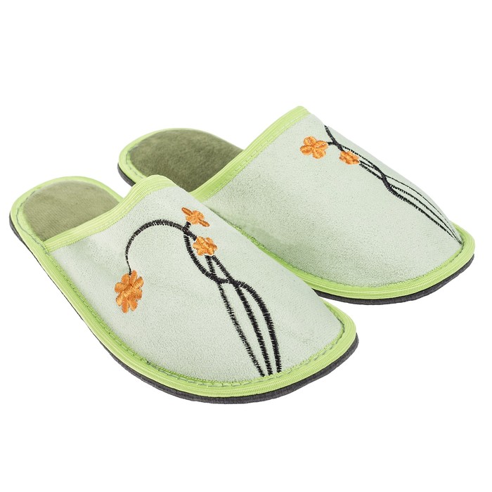 Тапочки женские закрытые арт. CX2004, цвет салатовый, размер 37