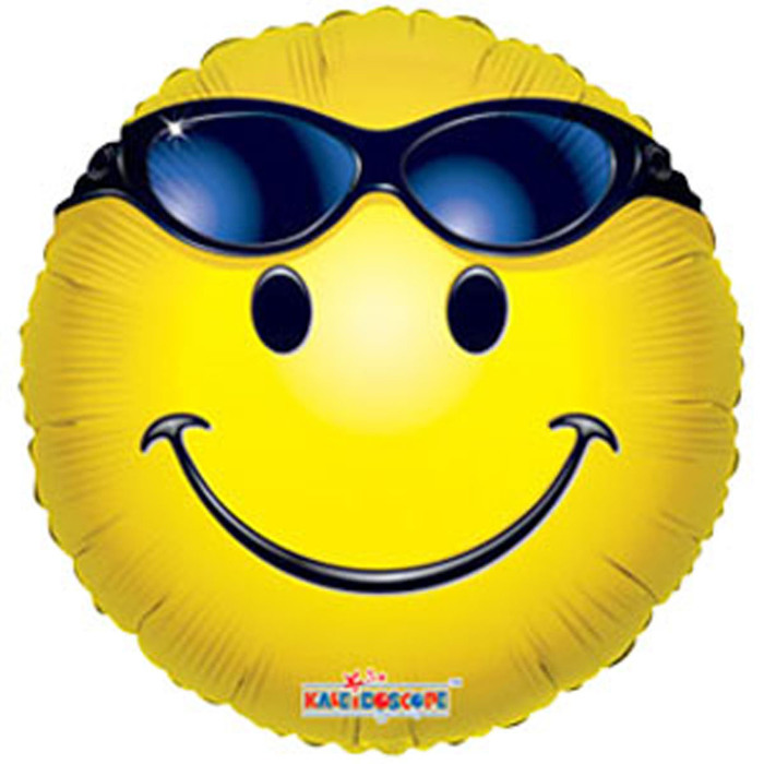 Шар фольгированный 18" "Смайл в очках"