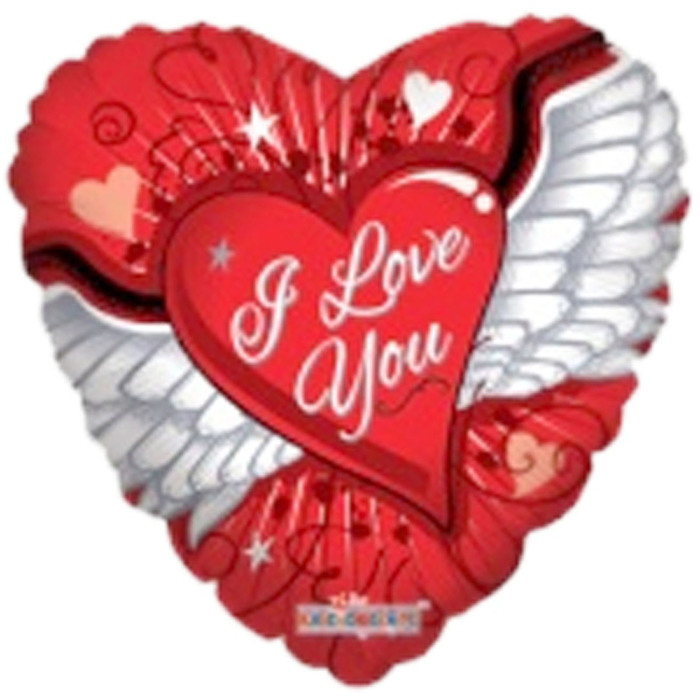Шар фольгированный 18" сердце "Крылья"