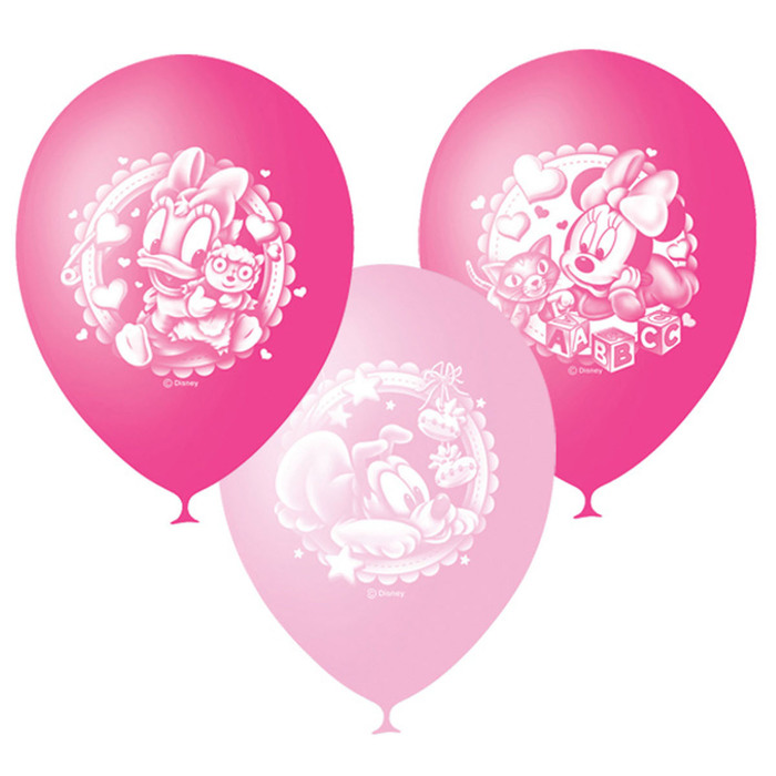 Шар латексный 12" "Дисней Малышка" пастель, 2 ст., набор 25 шт, МИКС