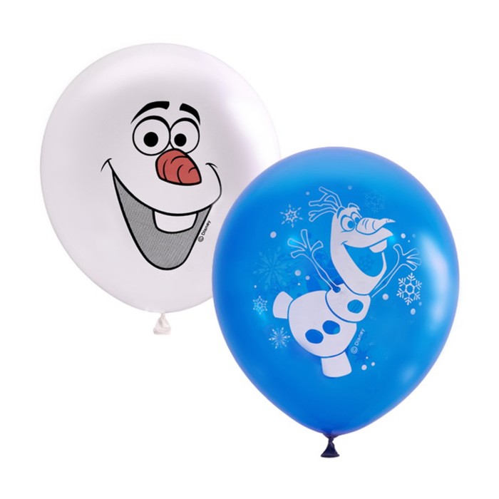 Шар латексный 12" "Дисней снеговик Олаф" пастель, 1 ст., набор 25 шт, МИКС
