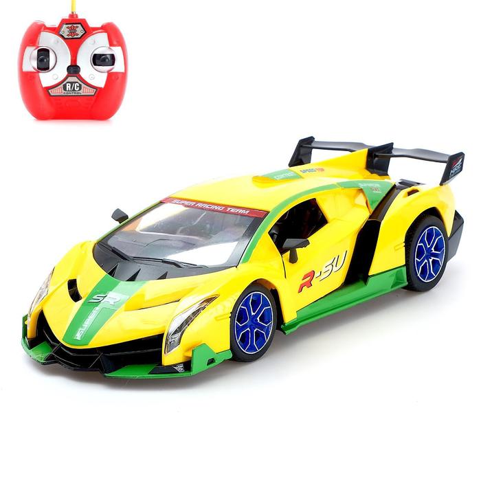 Машина радиоуправляемая "Ламбо", работает от аккумулятора, световые эффекты, МИКС