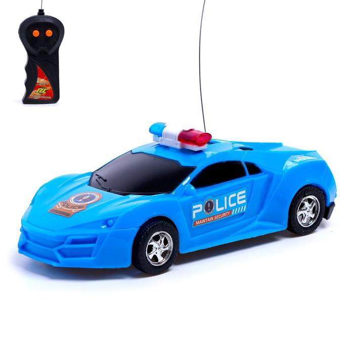 Машина радиоуправляемая Полиция, работает от батареек, световые эффекты, цвета МИКС