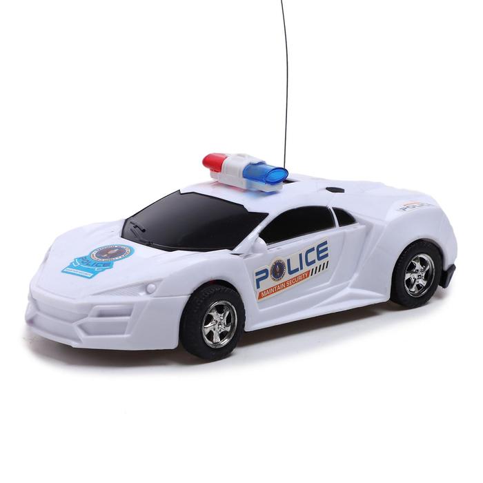 Машина радиоуправляемая "Полиция", работает от батареек, световые эффекты, цвета МИКС