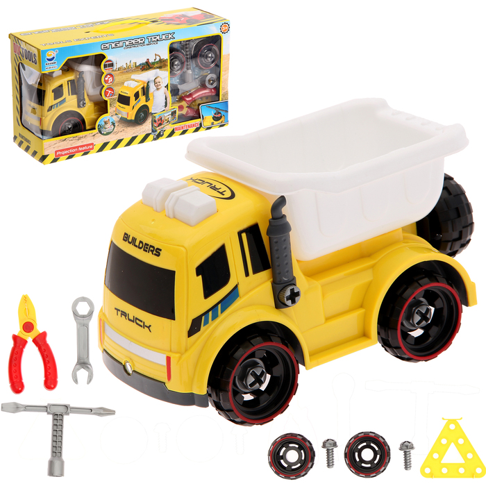 Конструктор «Самосвал» с инструментами, световые и звуковые эффекты, 18 деталей
