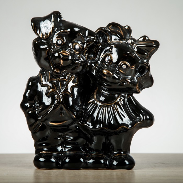 Копилка "Собаки пара"  глянец чёрный