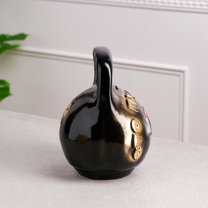 Копилка "Гиря сто пудовый хит", средняя, чёрная