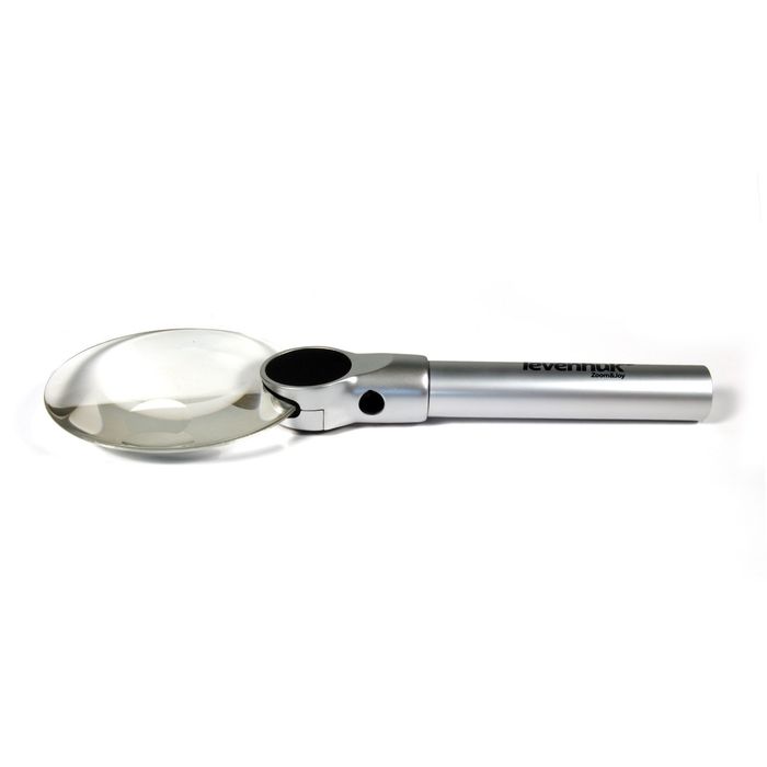 Лупа Levenhuk Zeno 400, 2/4x, 88/21 мм, 2 LED, металл