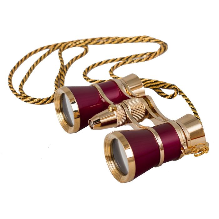 Бинокль Levenhuk Broadway 325F с подсветкой и цепочкой, красный