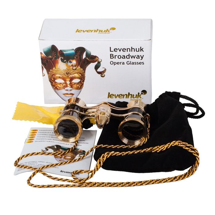 Бинокль Levenhuk Broadway 325F с подсветкой и цепочкой, черный