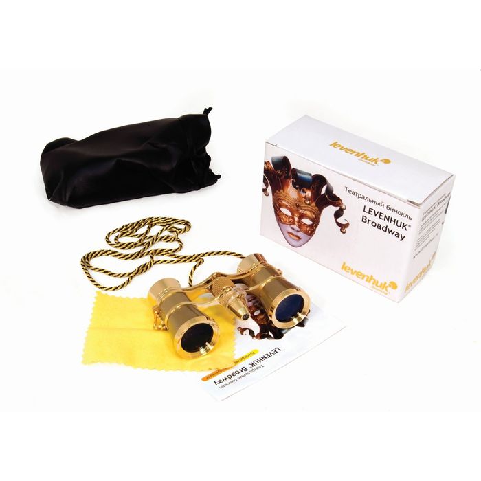 Бинокль Levenhuk Broadway 325F с подсветкой и цепочкой, золотой