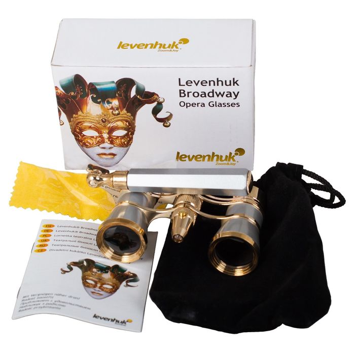 Бинокль Levenhuk Broadway 325N лорнет с подсветкой, серебряный
