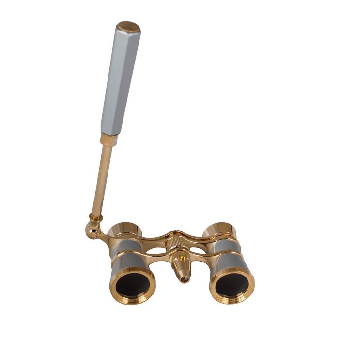 Бинокль Levenhuk Broadway 325N лорнет с подсветкой, серебряный