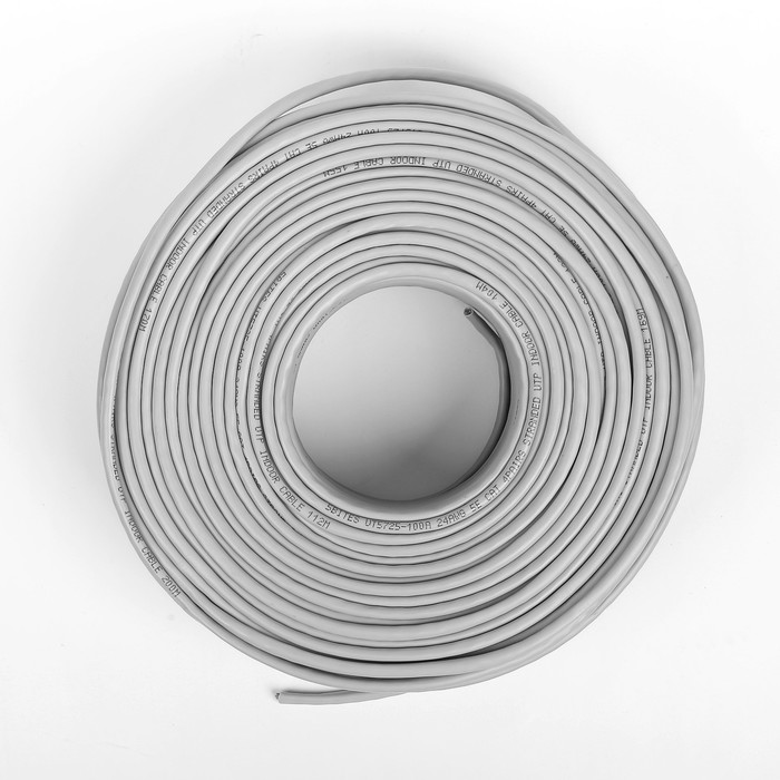 Кабель телефонный 5bites, UTP / STRANDED / 5E / 24AWG / CCA / PVC 100 м, серый