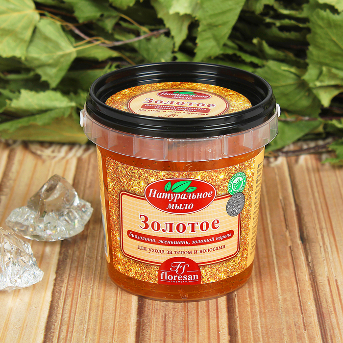 Мыло д/ бани и душа, для ухода за телом и волосами натуральное "Золотое",  155 мл