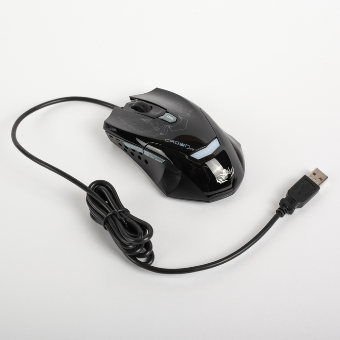 Мышь CROWN Gaming CMXG-1100BLAZE Black, 2400 dpi, красная подсветка, 6 кнопок