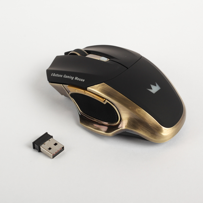 Мышь CROWN Gaming CMXG-605, беспроводная, nano ресивер, красная подсветка, DPI 1600