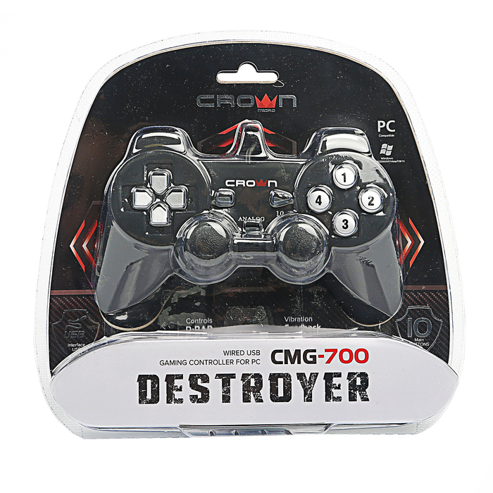 Геймпад CROWN CMG-700, для ПК, черный