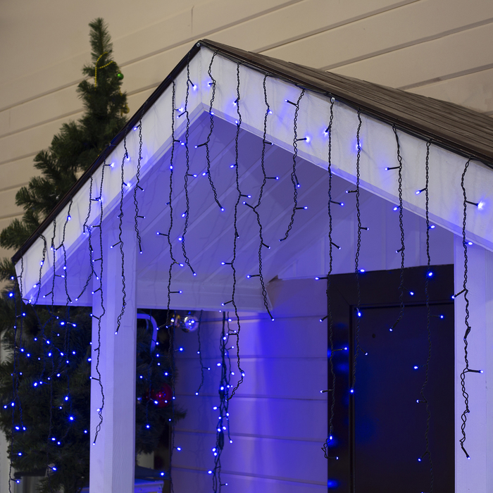 УЦЕНКА Гирлянда "Бахрома" улич. УМС, Ш:3м, В:0,9 м, Н.Т. 3W LED-232-220V, БЕЗ контр. СИНИЙ